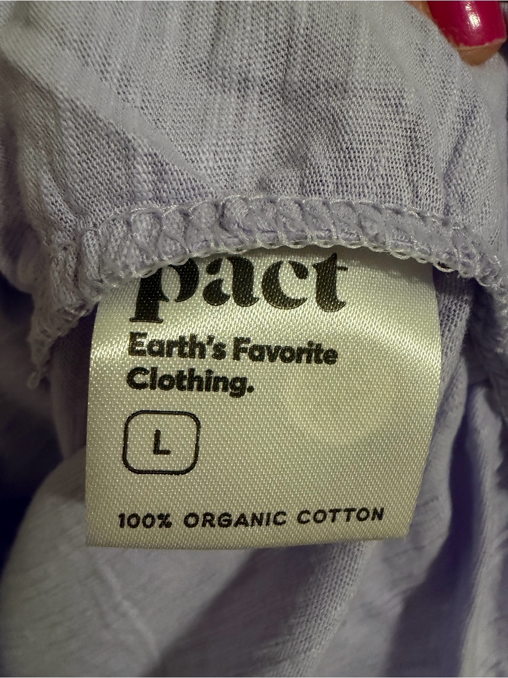 Pact Maternity Organic Cotton Lavender Ruched Side Tee Top Women’s Large - Picture 8 of 9